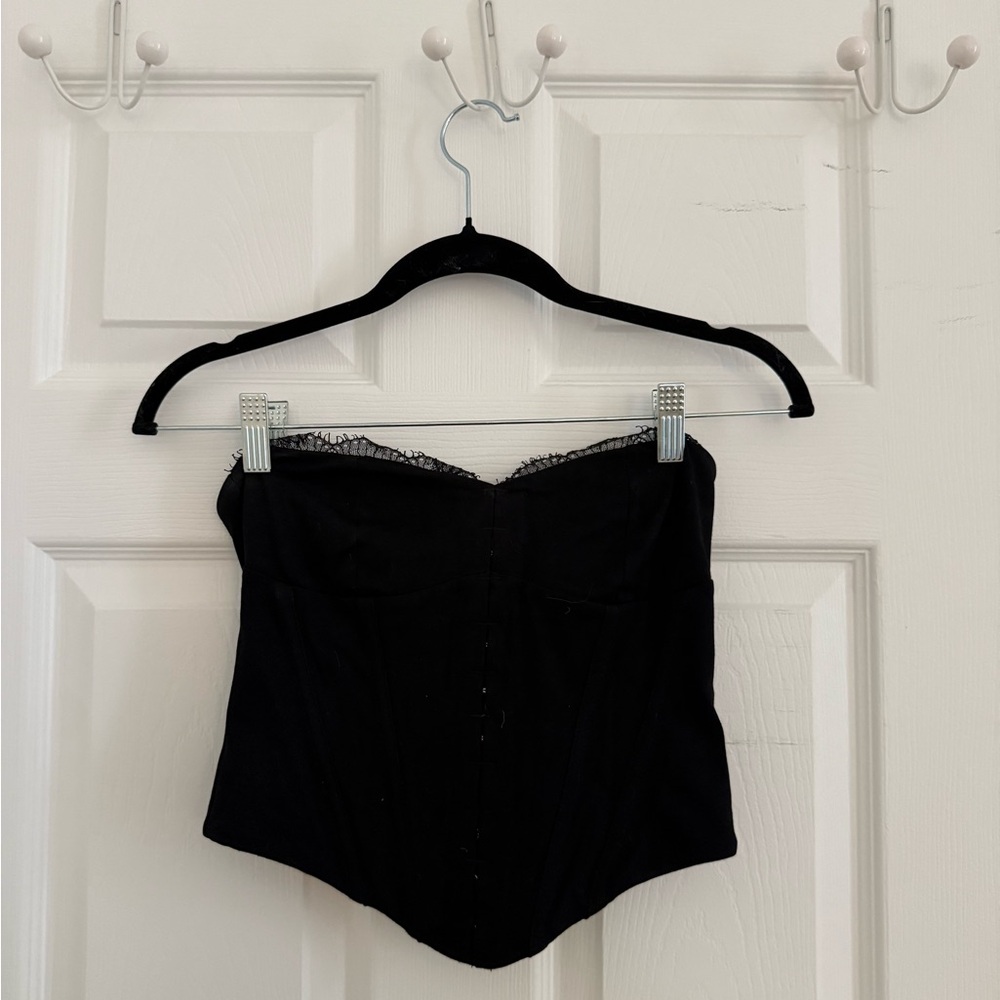 White Fox lace Strapless Corset Top